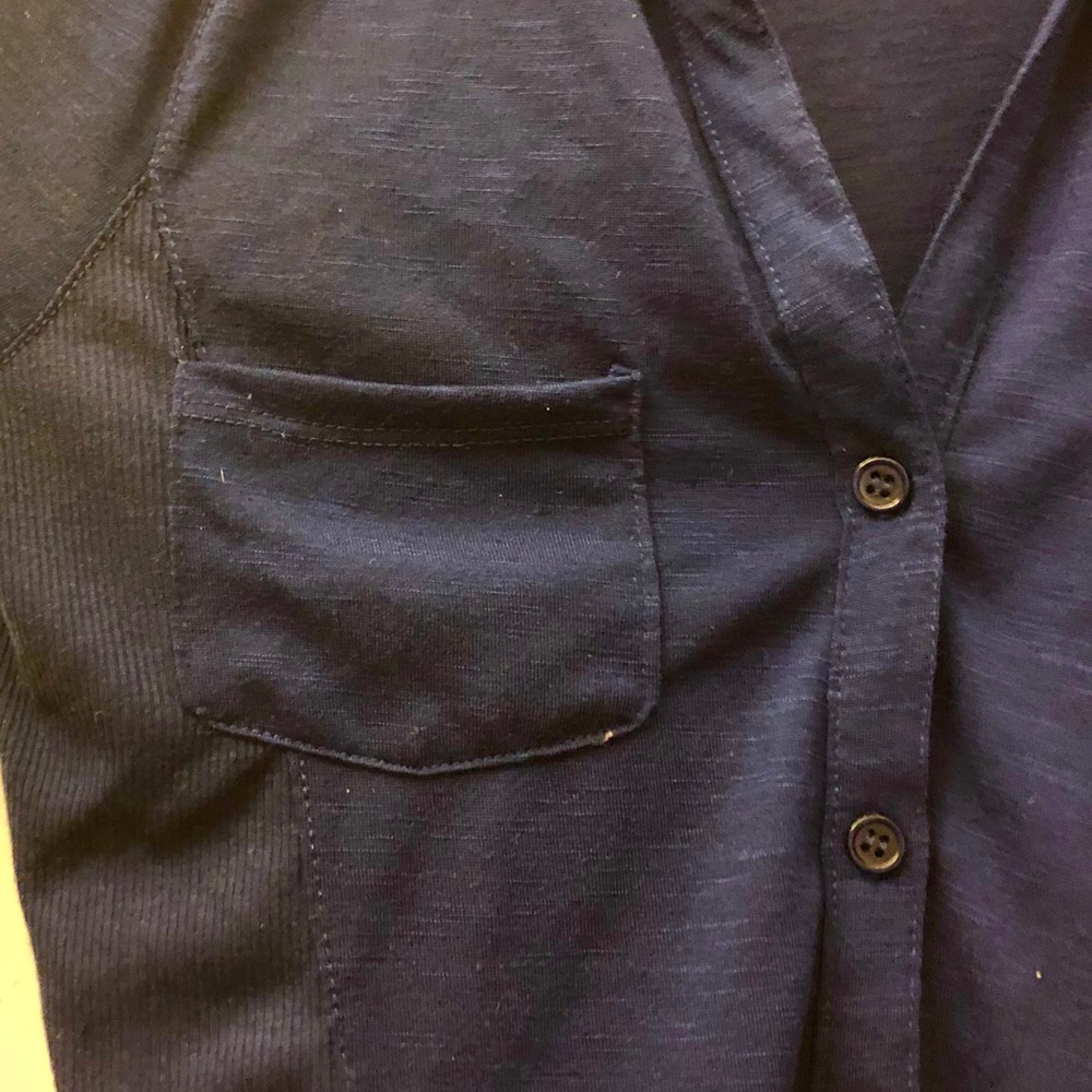 Macy’s Navy Blue Collared Button-Down - Picture 3 of 4